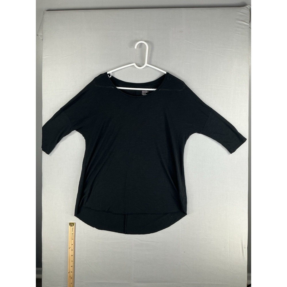 American Eagle Black 3/4 Sleeve Hi Low Tunic Top Women M